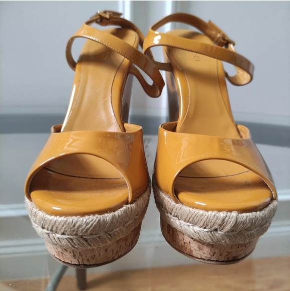 Gucci GG monogram espadrille platform wedge sandals 40 Fit 8.5 Strap Chunky Y2K - Picture 9 of 16